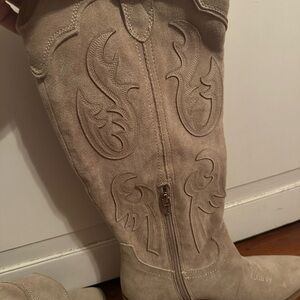 Mi.iM Beige Suede Over the Knee Boots